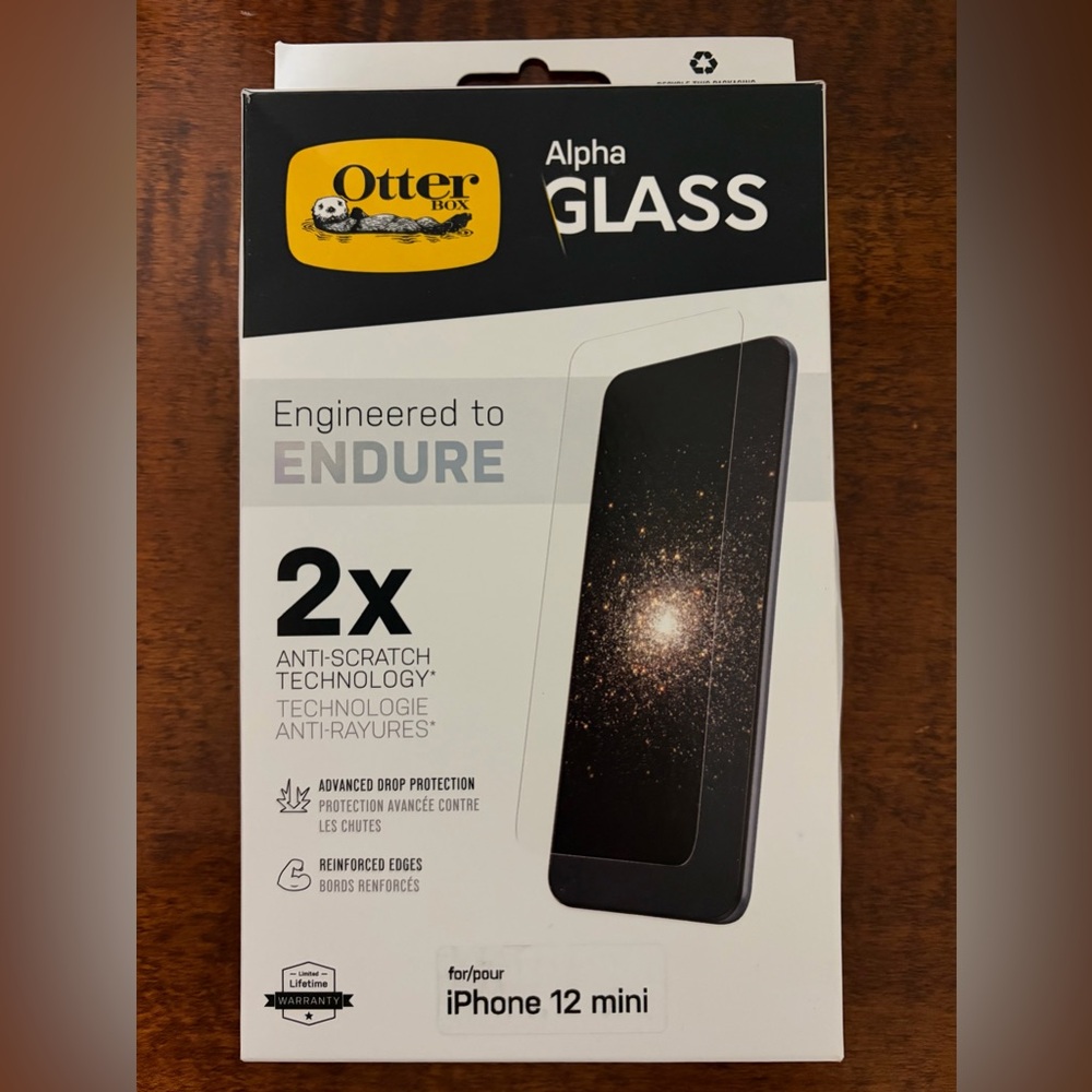 New OtterBox Alpha Glass Screen Protector for Apple iPhone 12 Mini